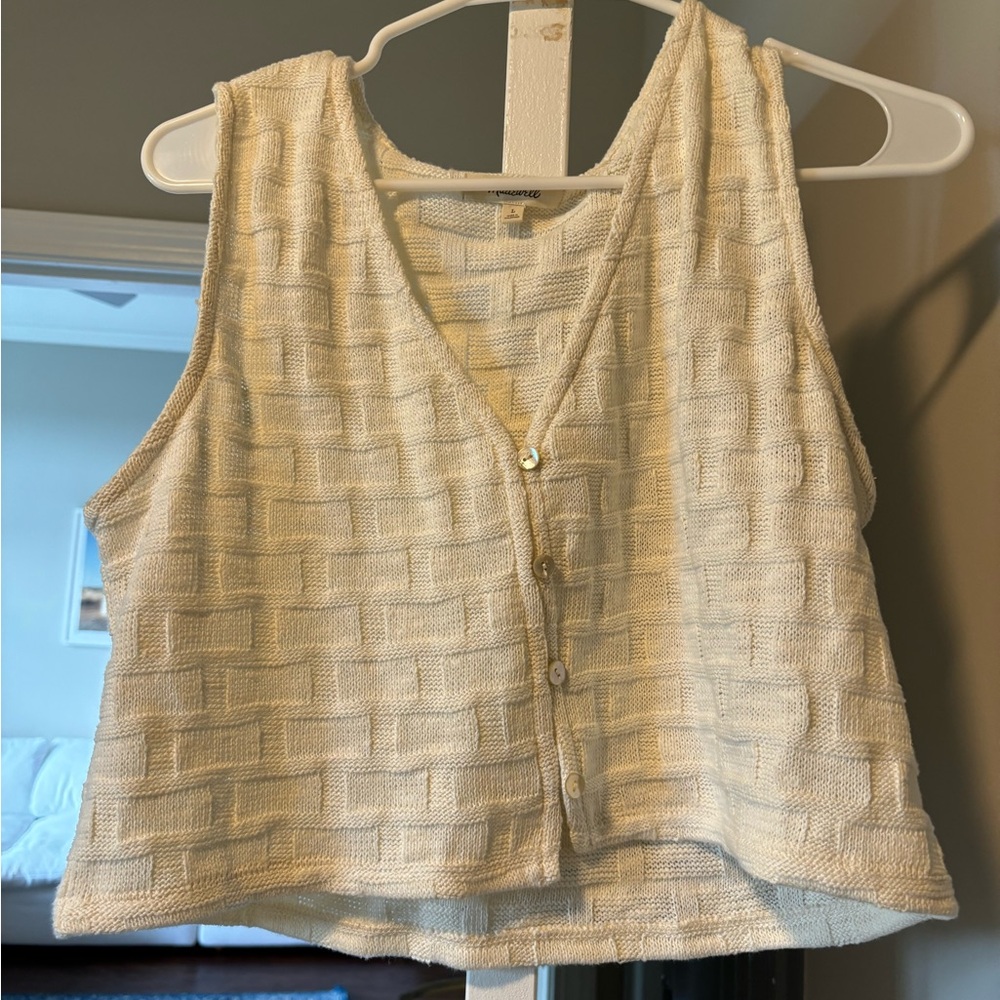 Madewell basketweave-stitch vest